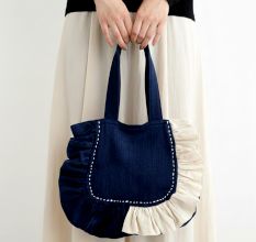 Handmade Ruffled Handheld Statement Bag